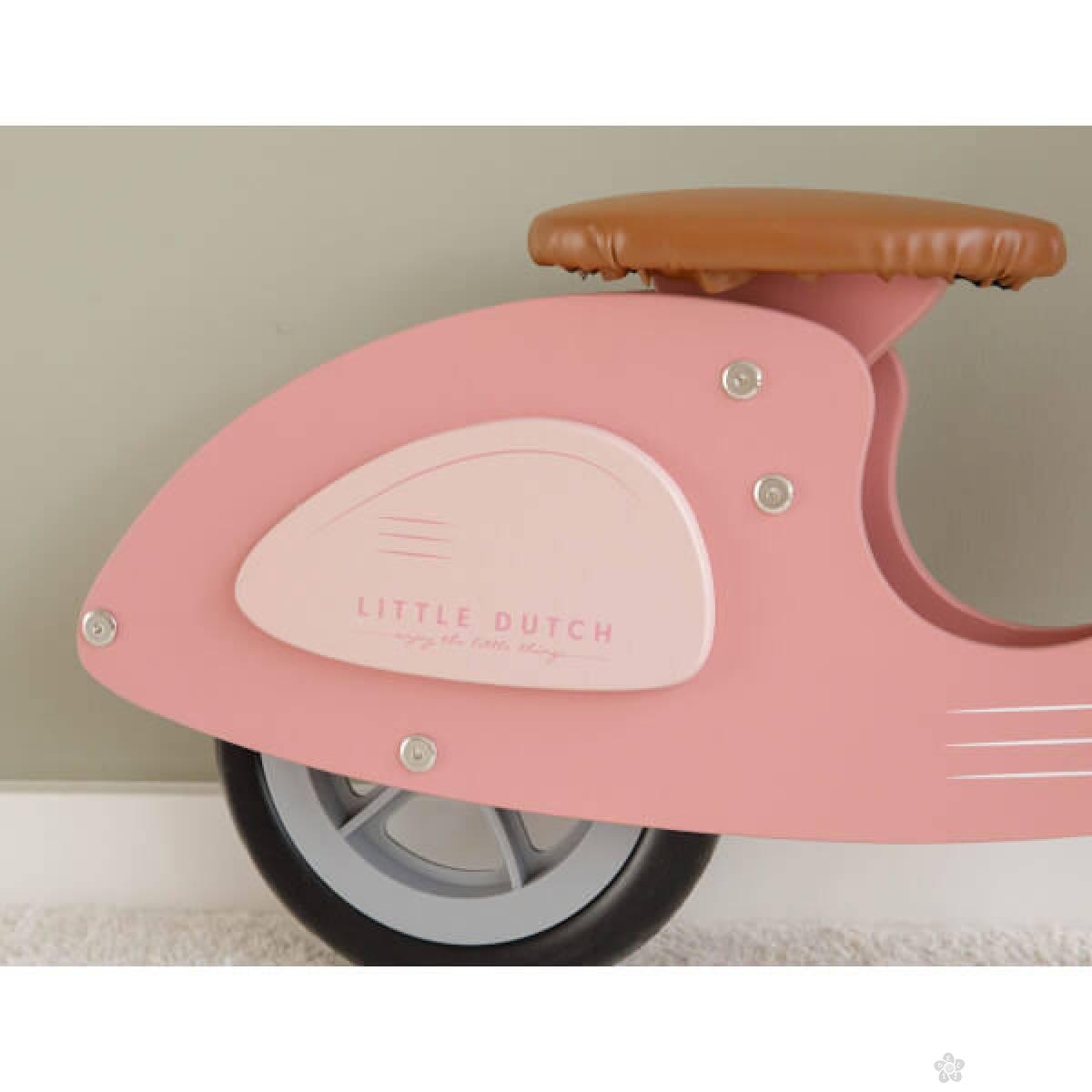 Drveni balans bicikl roze Vespa LD7003 