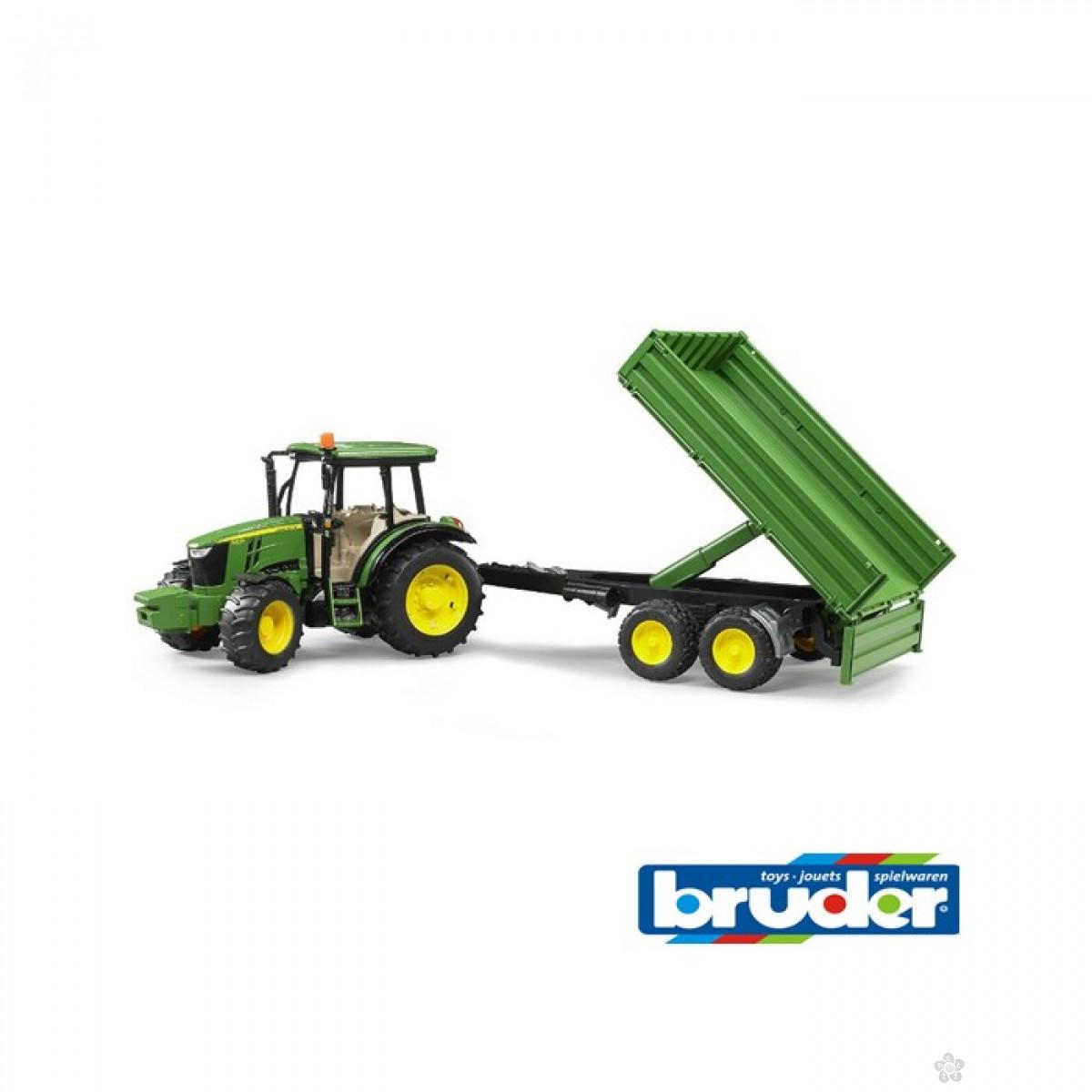 Traktor John Deere 5115M sa prikolicom Bruder 017934 