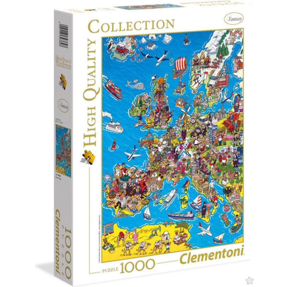 Puzzla Map of Europe 1000 delova Clementoni, 39384 