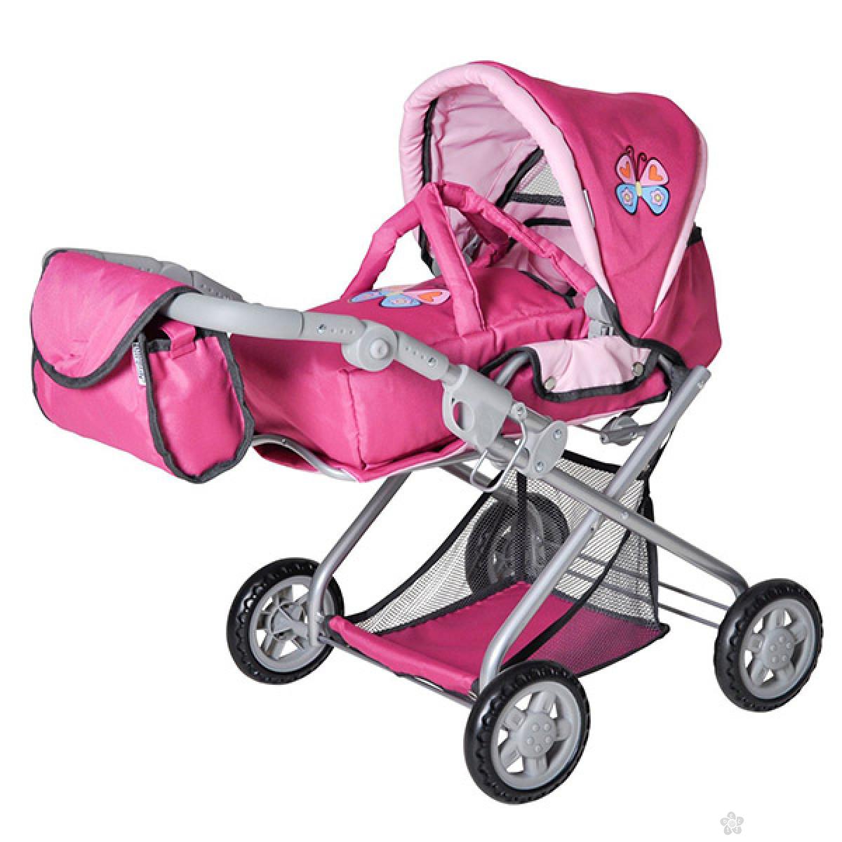 Kolica za lutke Knorr Toys Kyra pink w. Butterfly 61888 