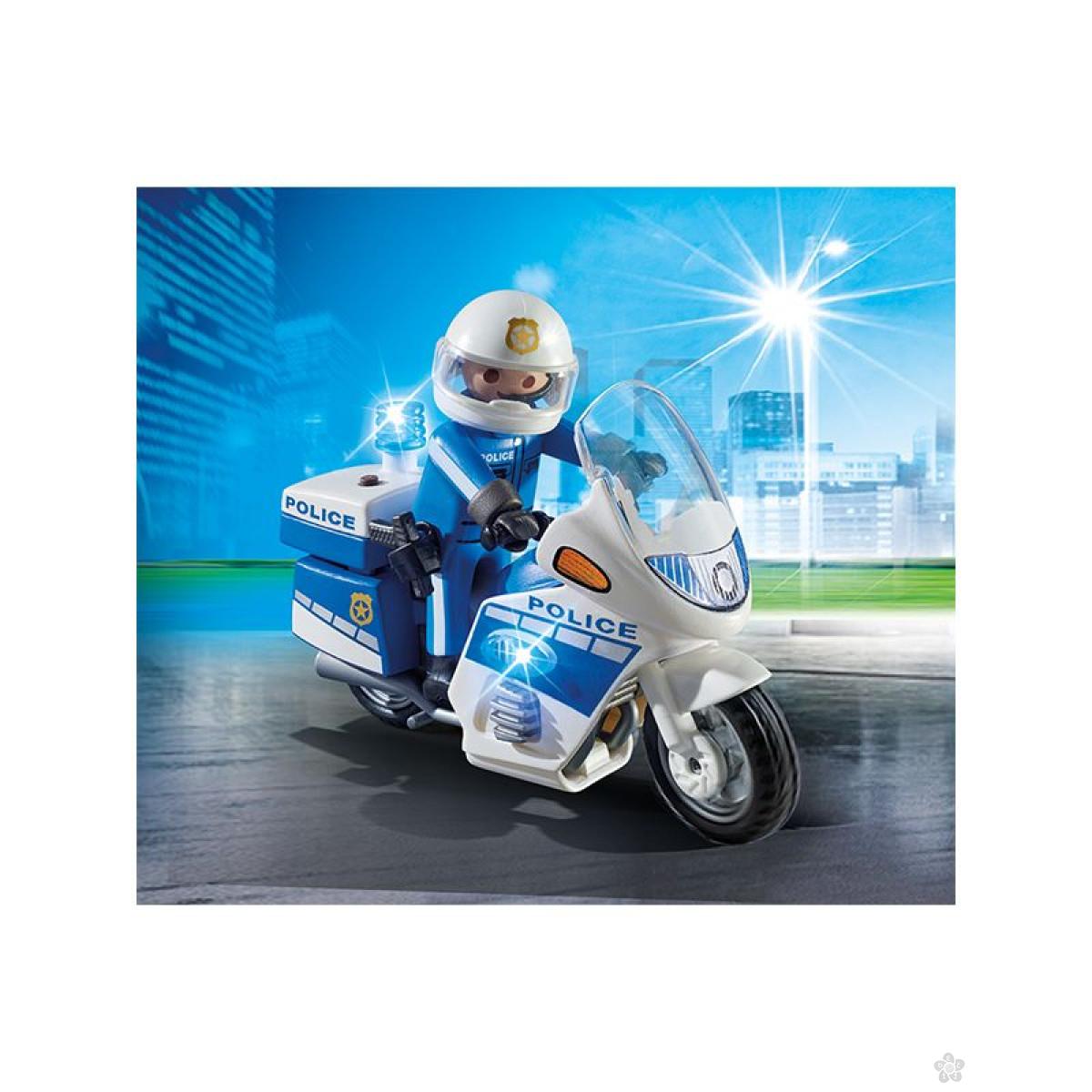 Policija - motor sa led svetlom Playmobil, 6923 