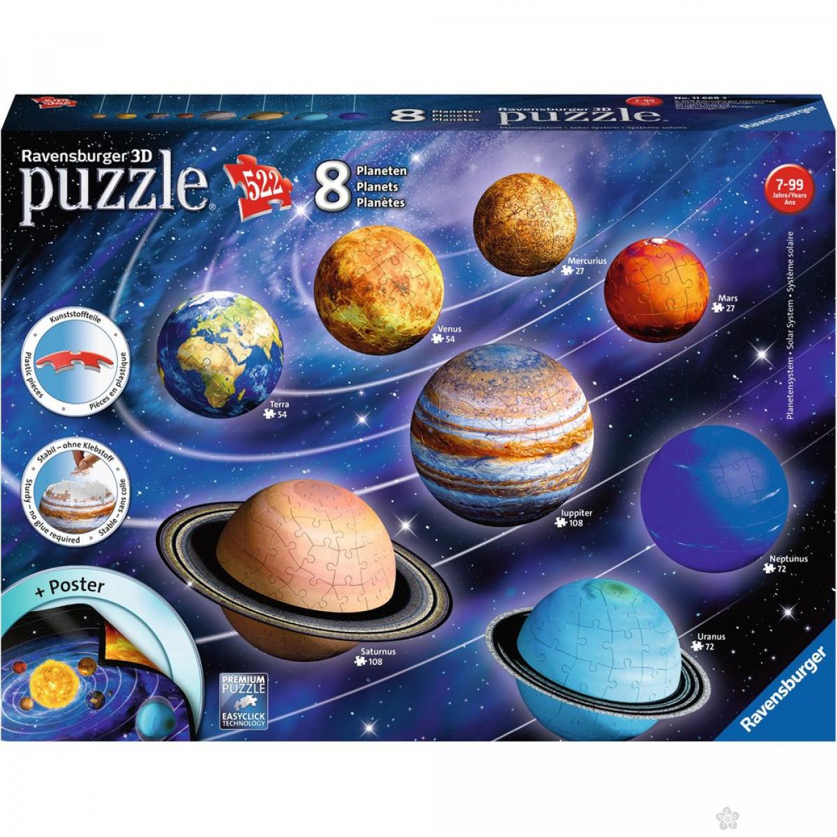 Ravensburger 3D puzzle (slagalice) - Solarni sitem, RA11668 