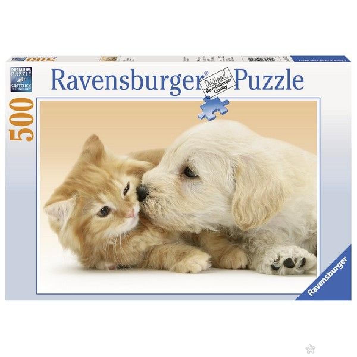 Ravensburger puzzle (slagalice) - Maca i kuva, veliki poljubac RA14172 