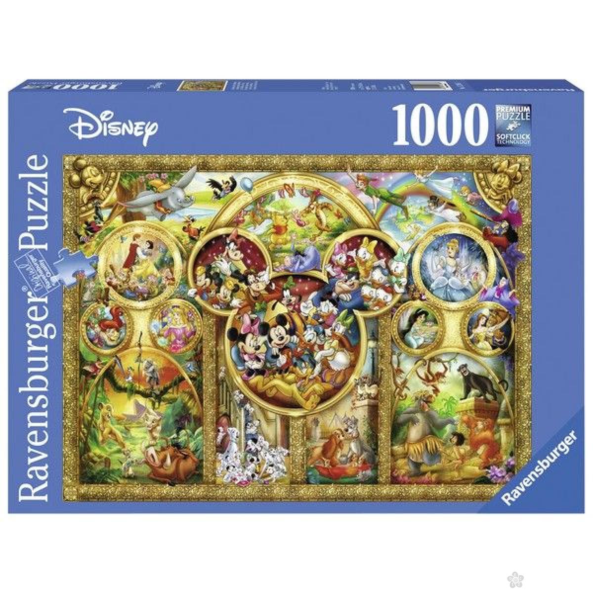 Ravensburger puzzle (slagalice) - Diznijevi likovi u zlatu RA15266 