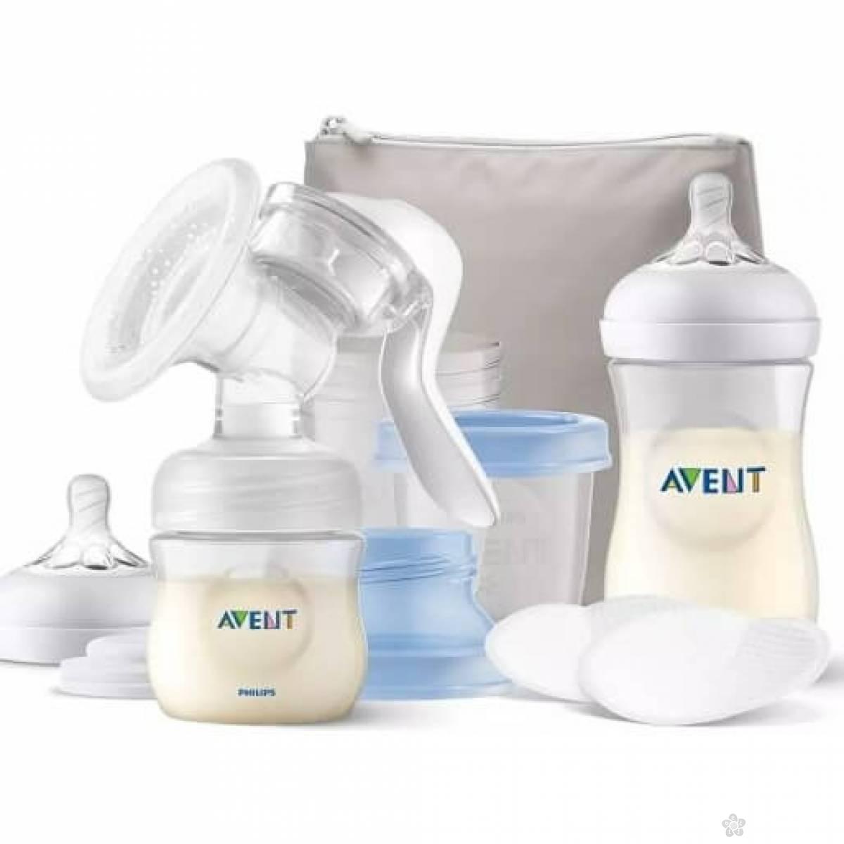 Avent manualna pumpica, set za izmazanje natural 