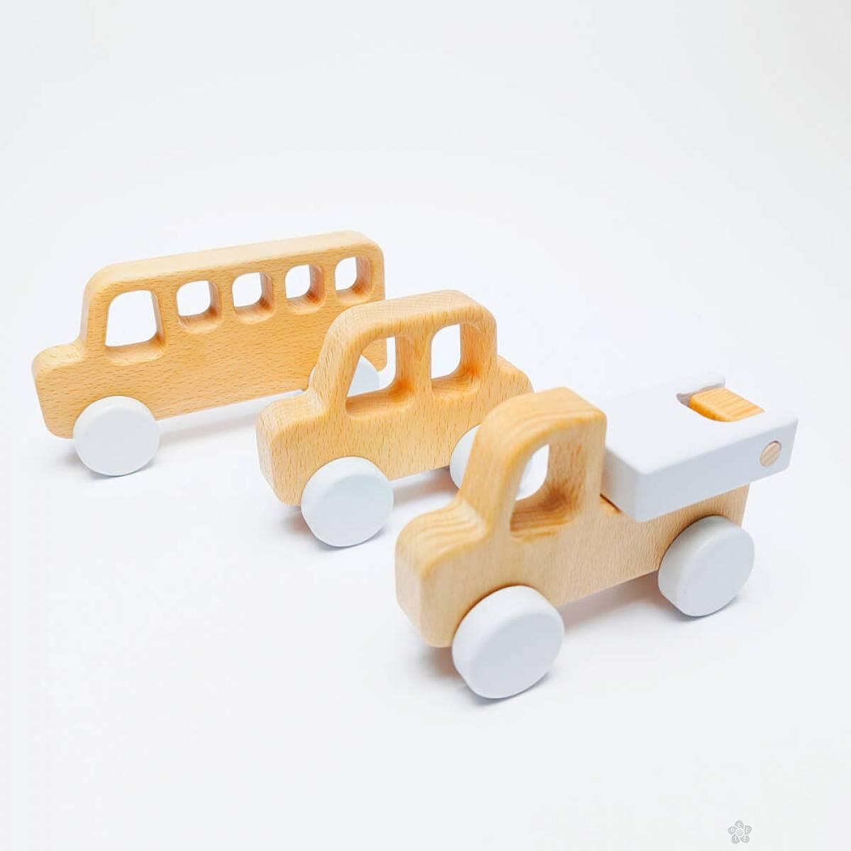 Drvene igračke vozni park 
