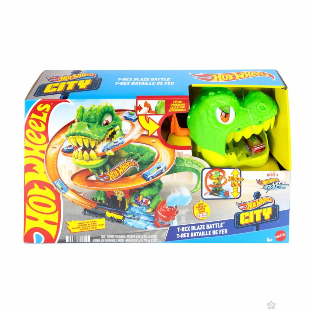 Hot Wheels city t-rex vatrogasna stanica JBM73 