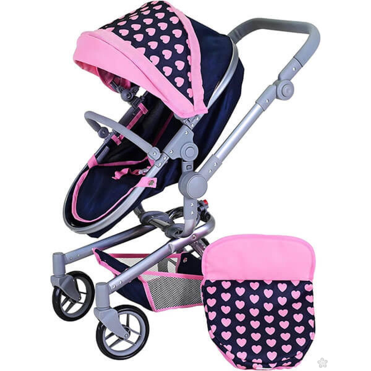 Kolica za lutke Boonk- Pink Hearts  909412 