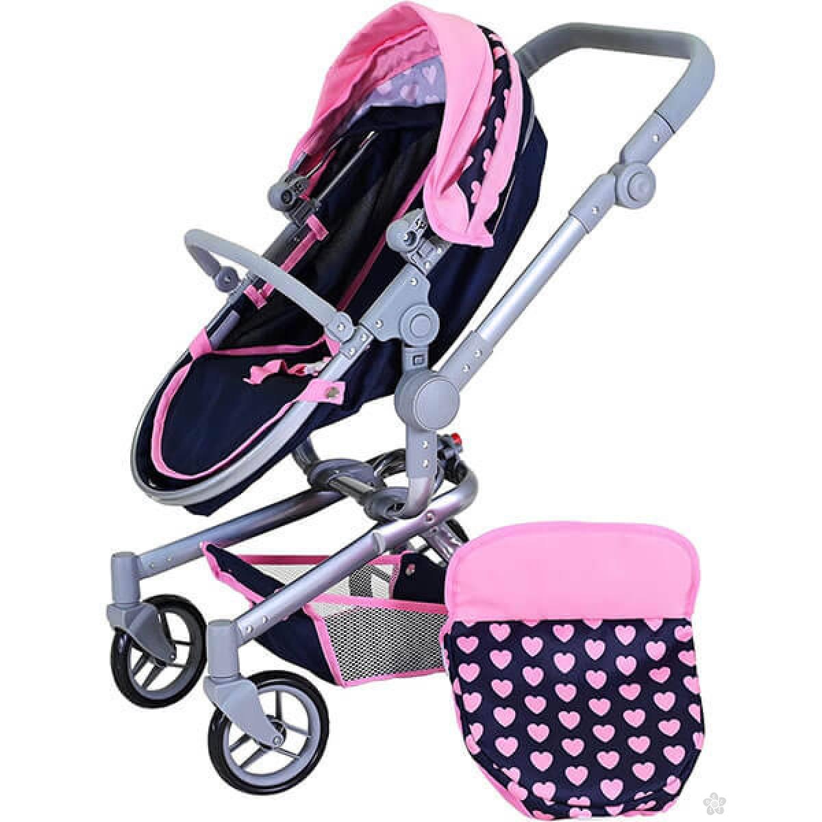 Kolica za lutke Boonk- Pink Hearts  909412 