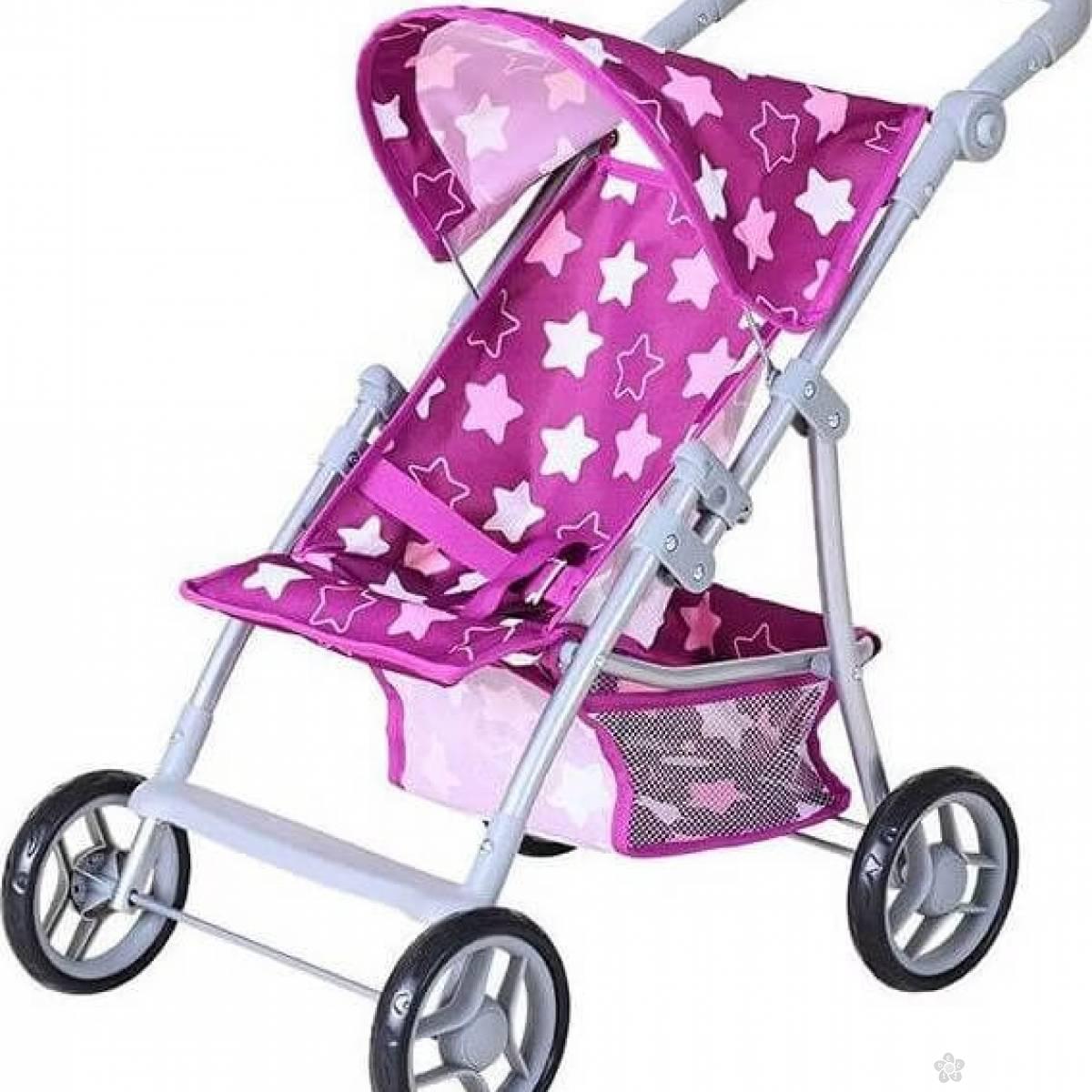 Kolica  za lutke Liba Star dark pink 168451 