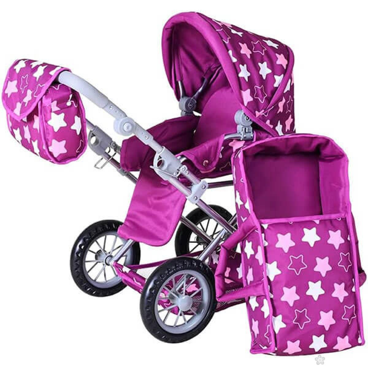 Kolica za lutke Ruby Star Dark Pink 631450 