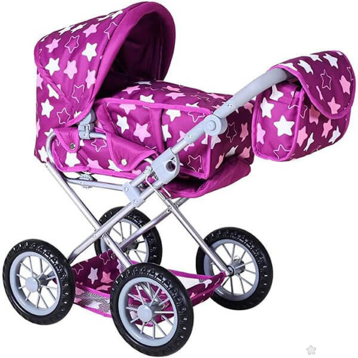 Kolica za lutke Ruby Star Dark Pink 631450 