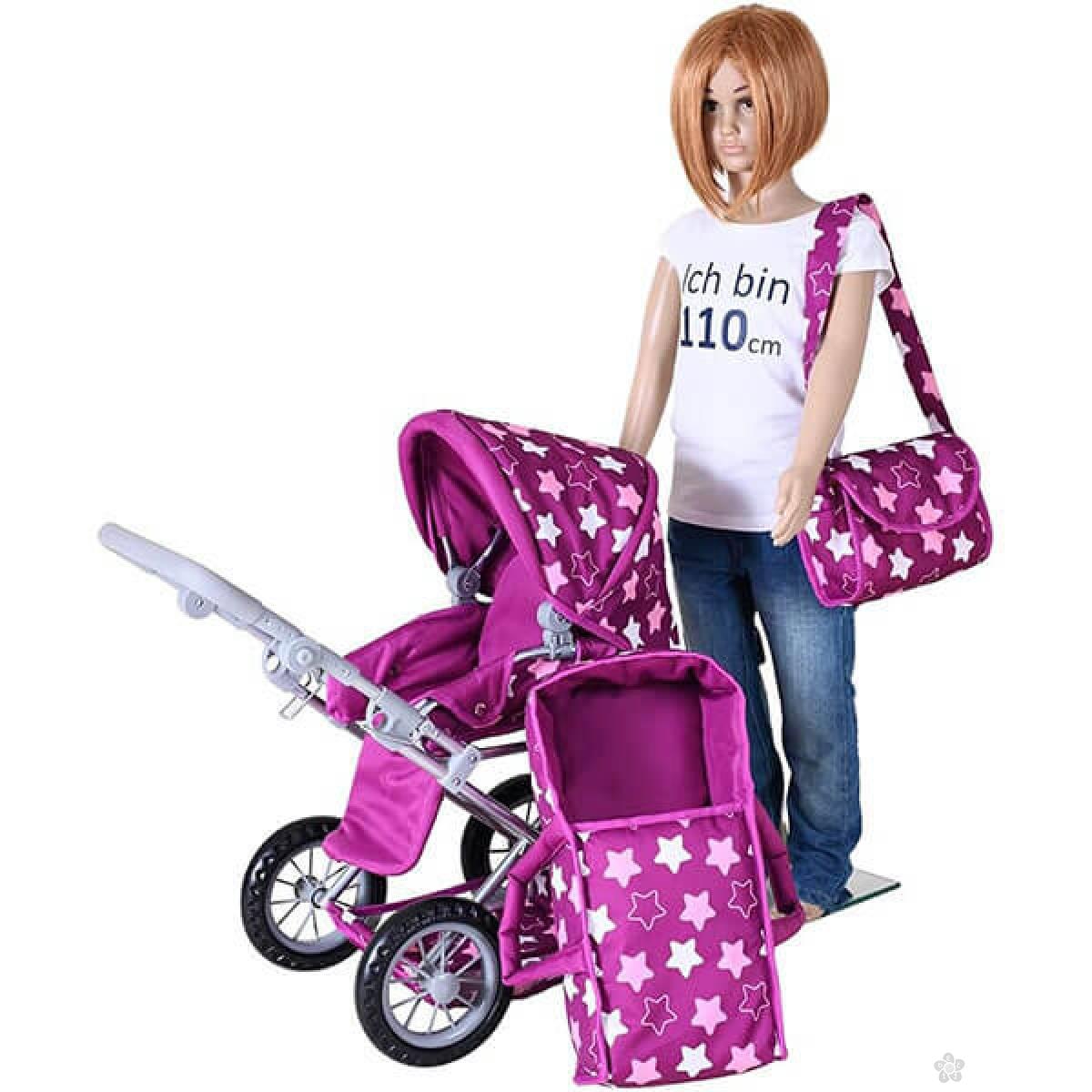 Kolica za lutke Ruby Star Dark Pink 631450 