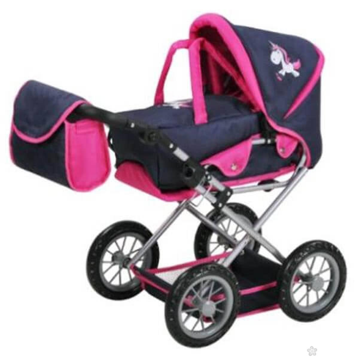 Kolica za lutke Ruby Unicorn plava 63176 