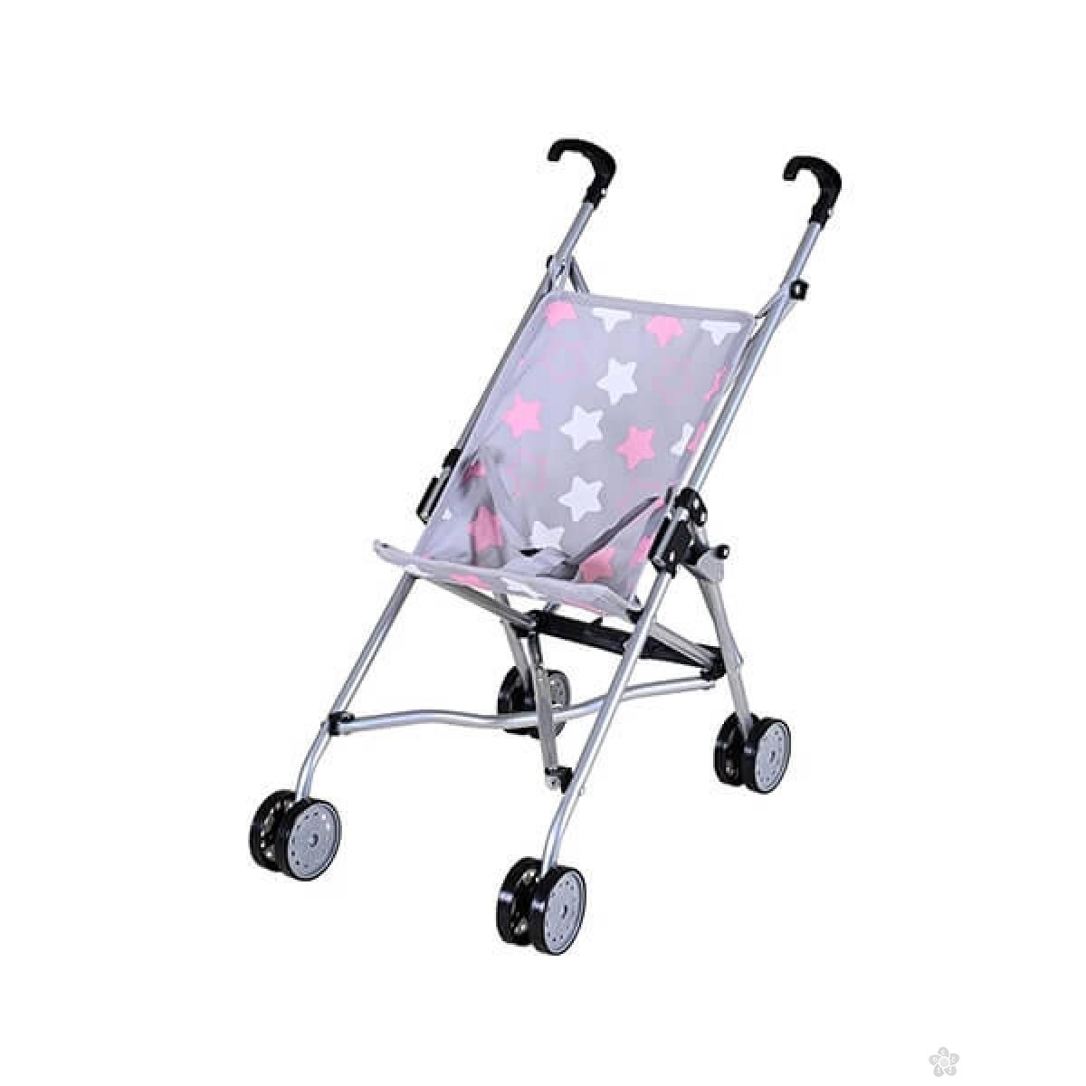 Kolica za lutke Sim Star grey pink 126444 