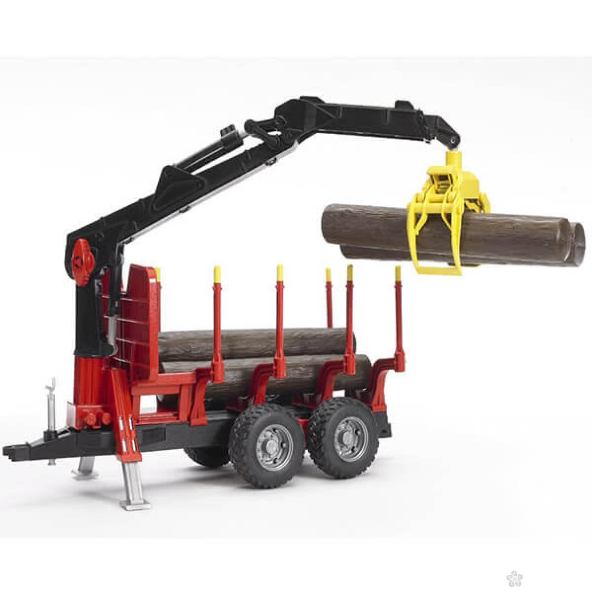 Prikolica sa drvcima i utovarivačem 022525 