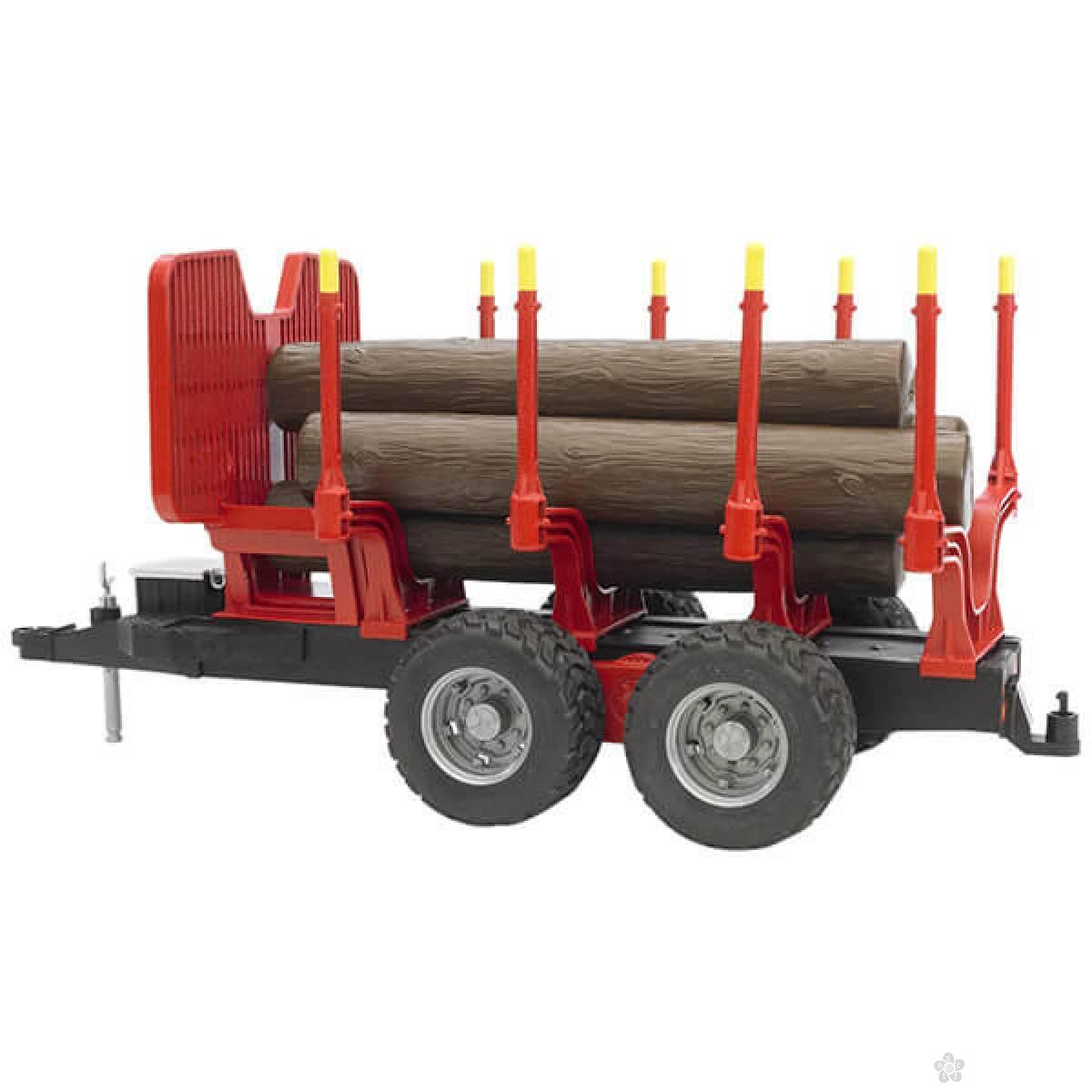 Prikolica sa drvcima i utovarivačem 022525 