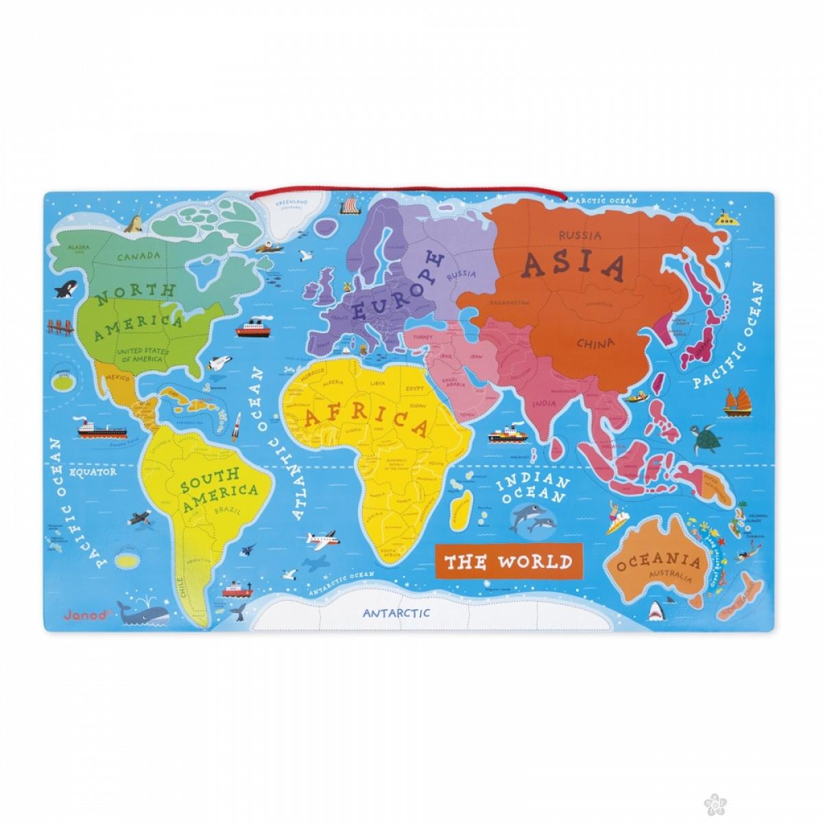 Puzzle Sa Magnetom Mapa Sveta J05504 Decji Sajt