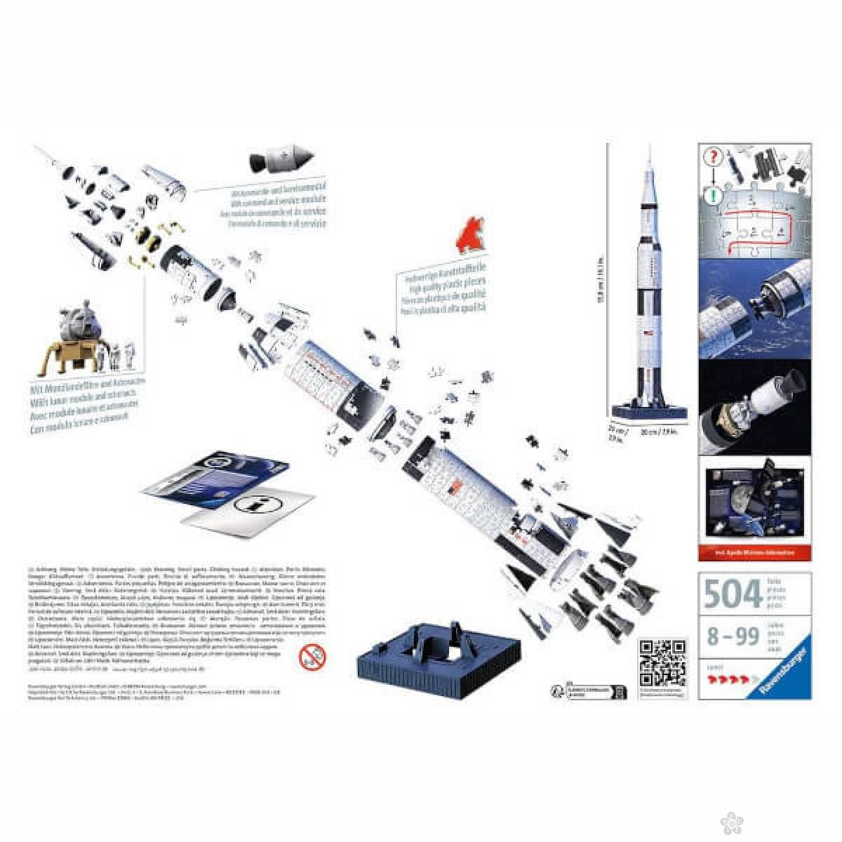 Ravensburger 3D puzzle Model rakete Apolo Saturn V, RA11545 