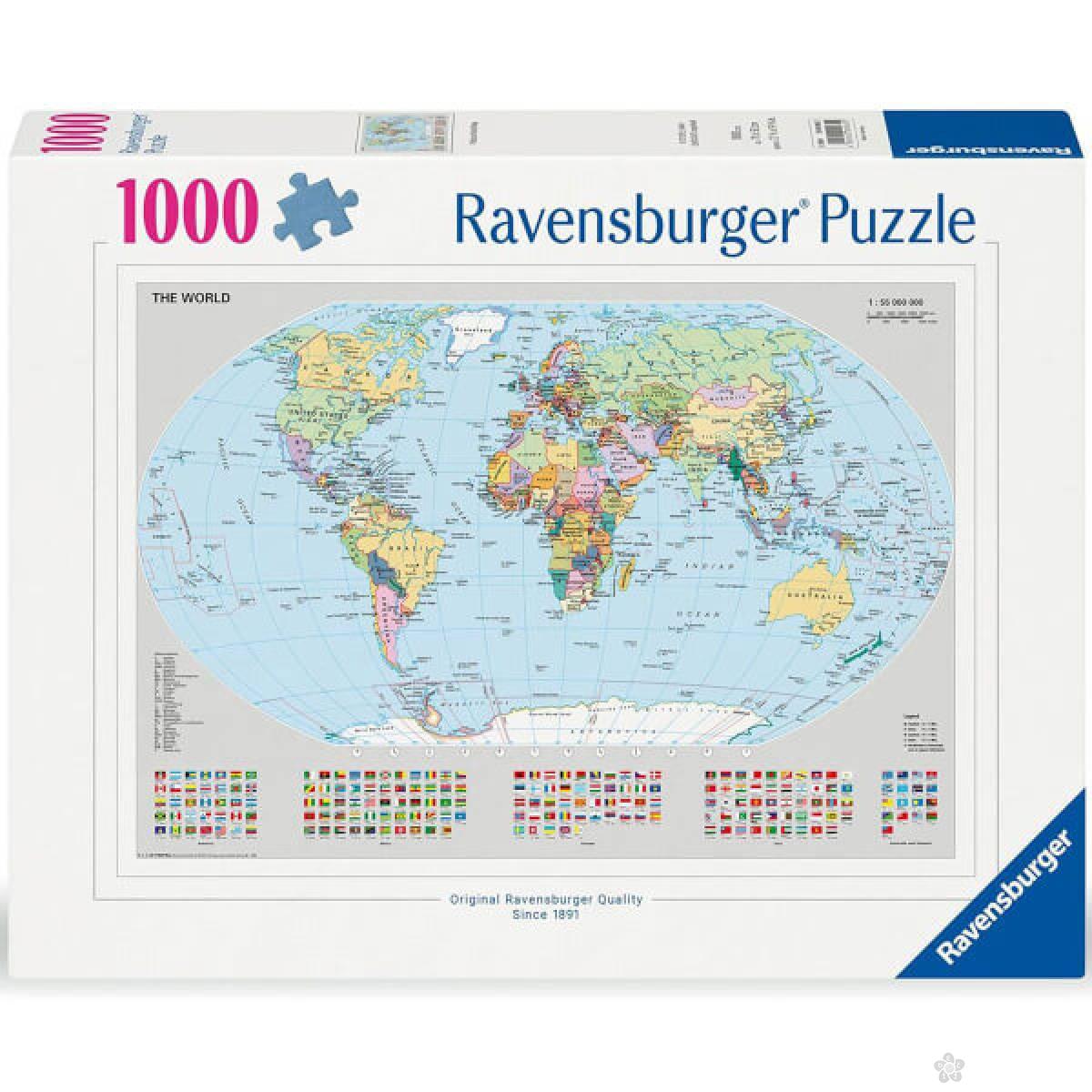 Ravensburger Puzzla Politička karta sveta RA12000065 