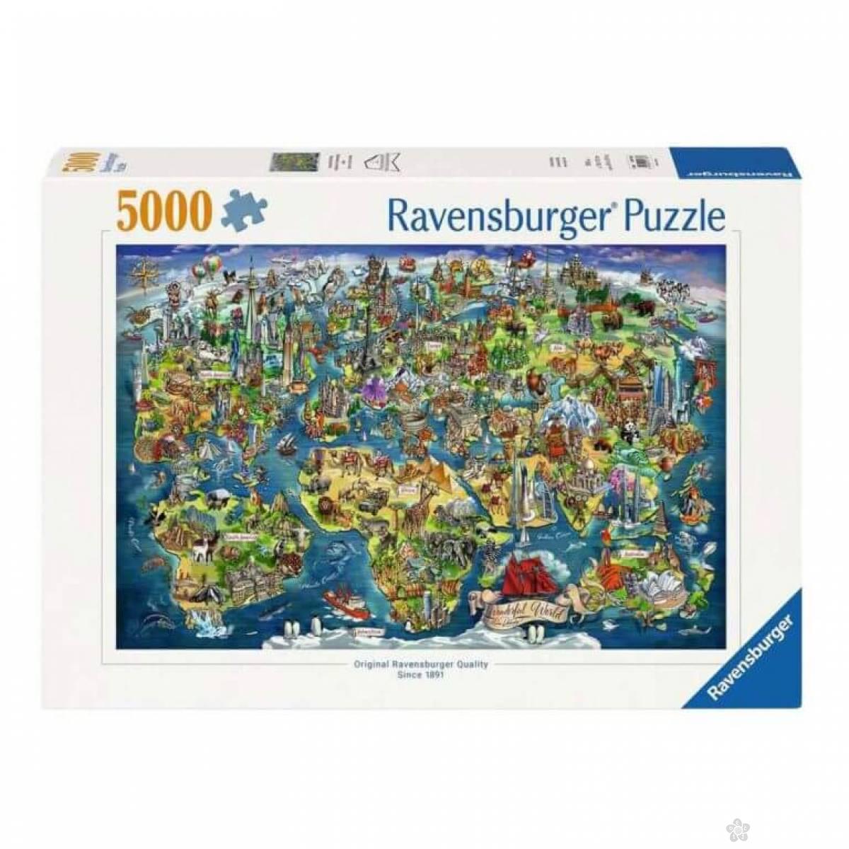 Ravensburger puzzle Mapa sveta RA12001738 