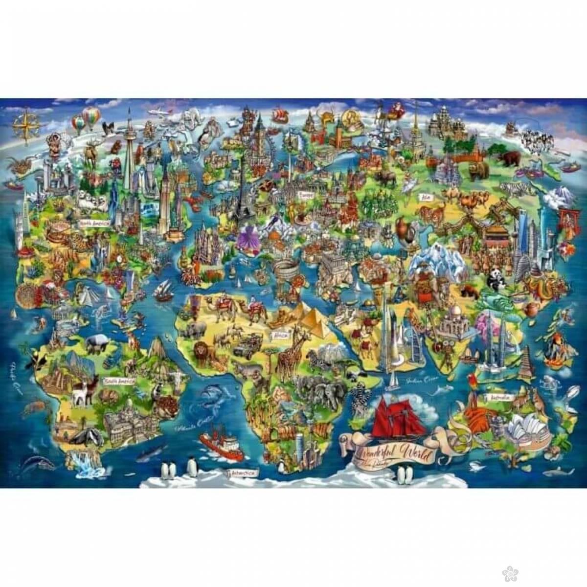 Ravensburger puzzle Mapa sveta RA12001738 