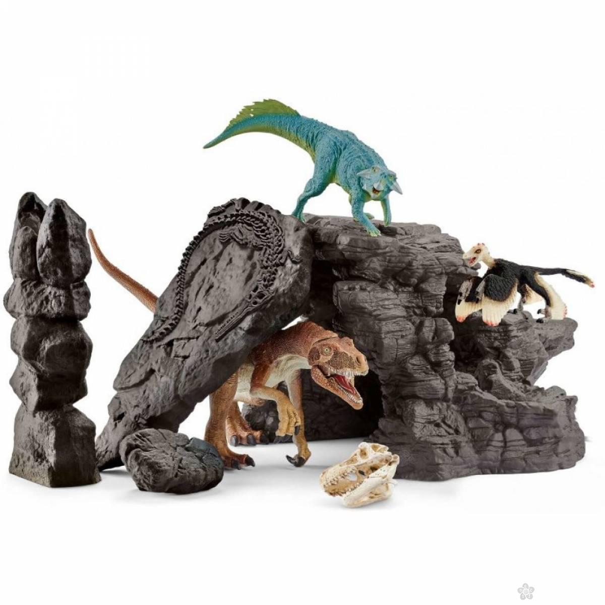 Dinosaurus set sa pećinom 