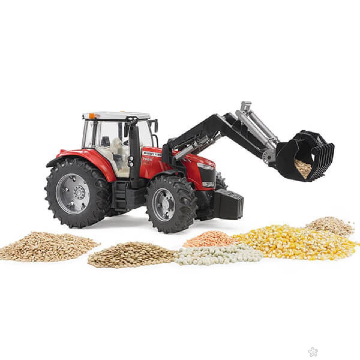 Traktor Bruder Massey Ferguson 7600 sa utovarivačem 030476 