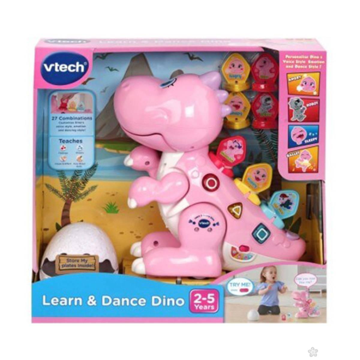 Vtech Interaktivni Dino za učenje- pink 